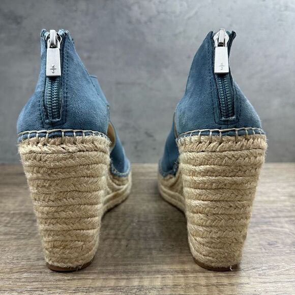Kenneth Cole~Women’s~Olivia Sandals Wedge Blue Suede~Size 8.5 - Picture 4 of 10
